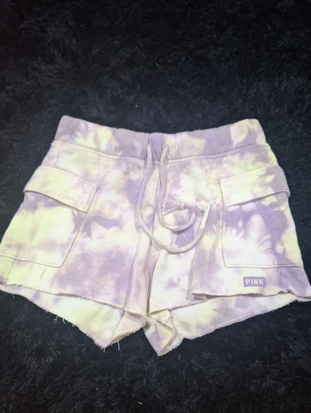 PINK Victoria's Secret Lavender Tie-Dye Cargo Lounge Shorts